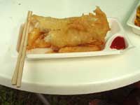フィッシュ&チップス食べかけ